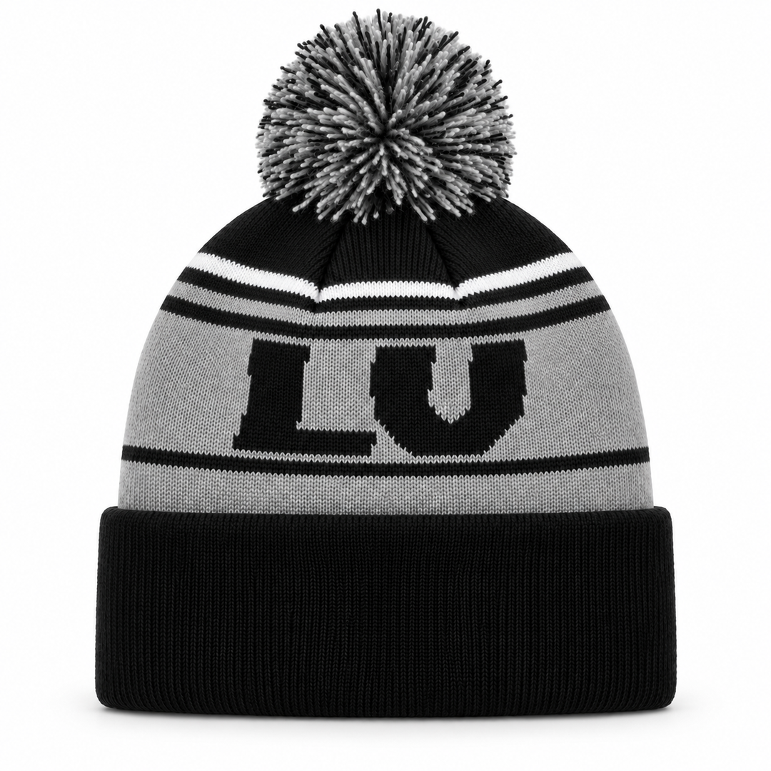 Las Vegas Raiders '47 Brand Pom Cuff Knit Beanie - Gray/Black - Product Image