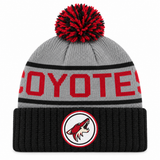 Arizona Coyote Mitchell & Ness Pom Cuff Knit Beanie - Gray/Black