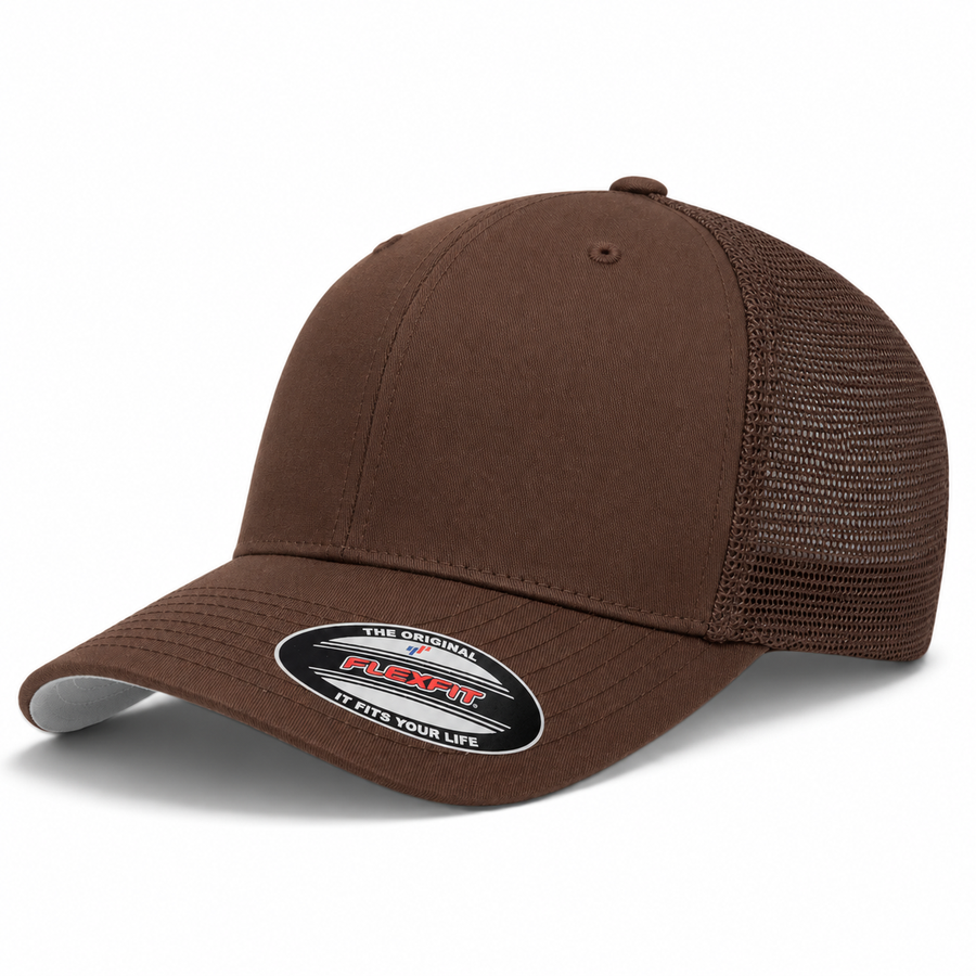 Flexfit Premium Blank Stretch Fit Trucker Baseball Cap - Brown