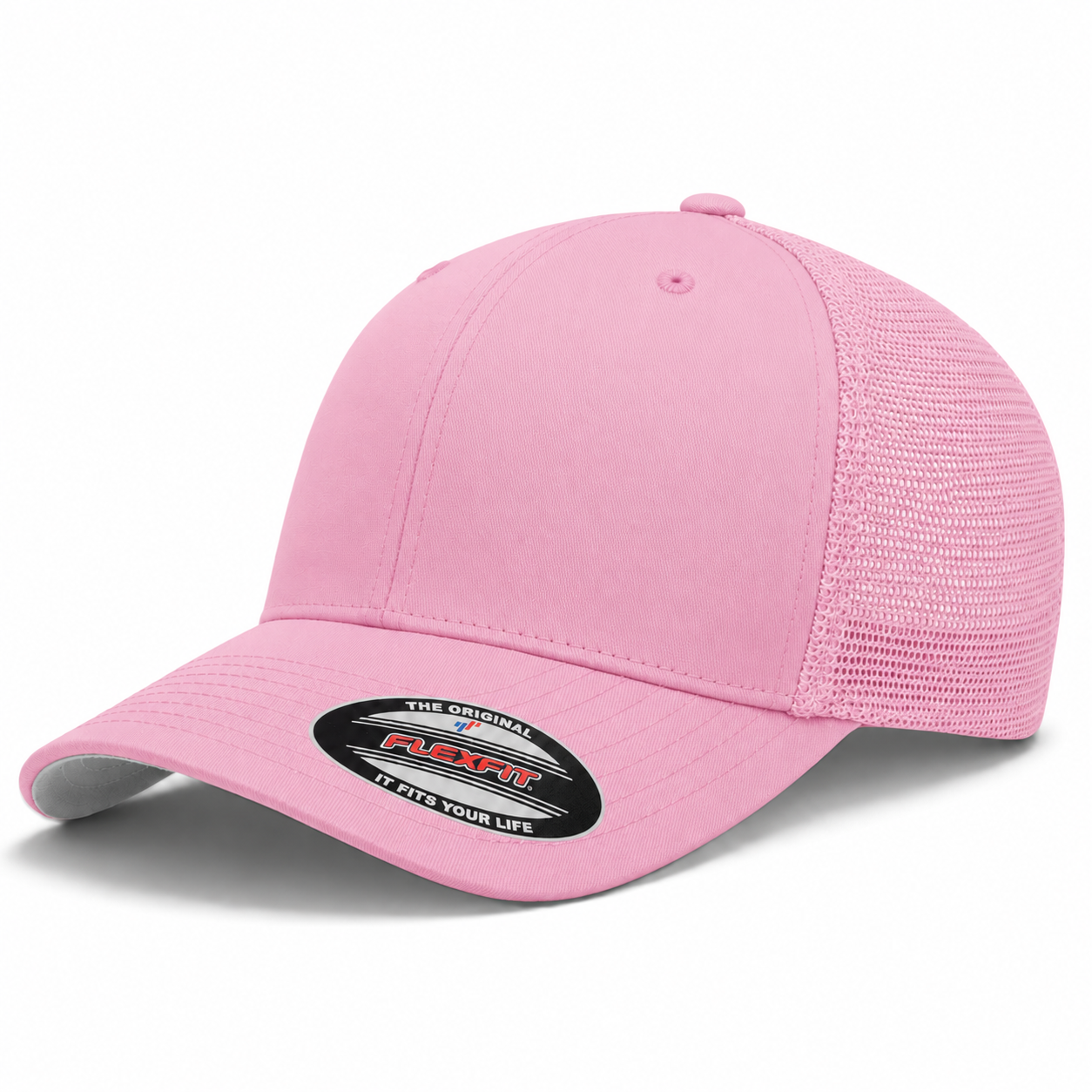 Flexfit Premium Blank Stretch Fit Trucker Baseball Cap - Bubble Gum