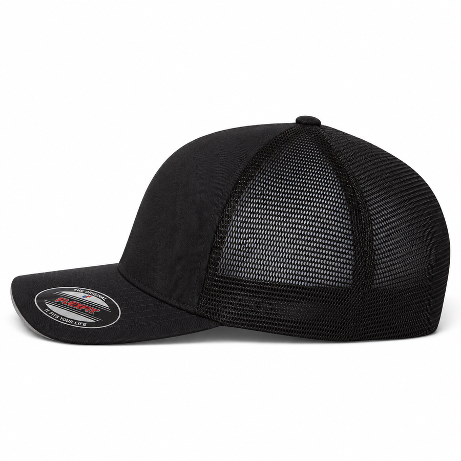Flexfit Premium Blank Stretch Fit Trucker Baseball Cap - Obsidian