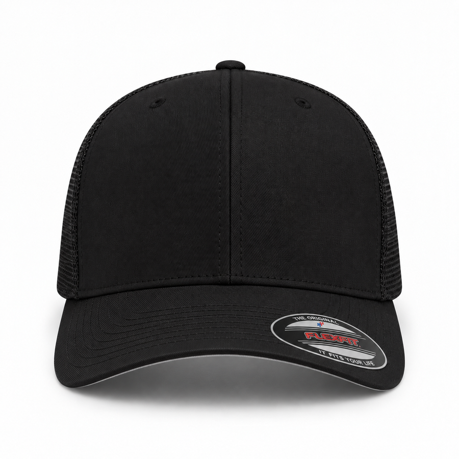 Flexfit Premium Blank Stretch Fit Trucker Baseball Cap - Obsidian