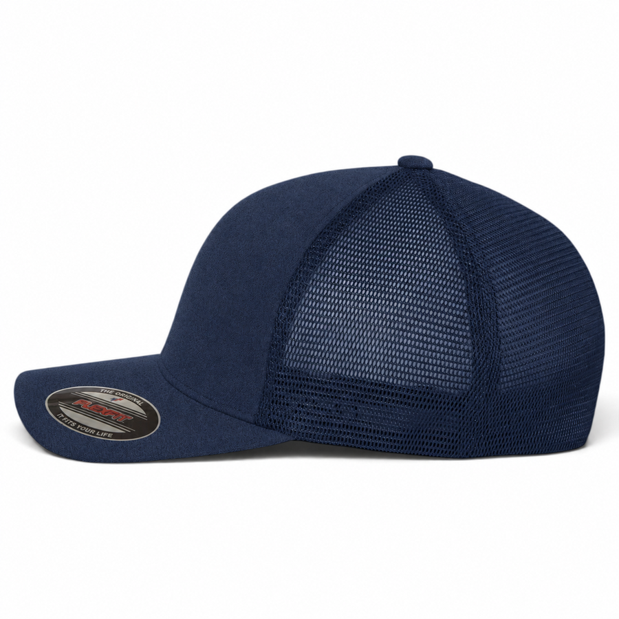 Flexfit Premium Blank Stretch Fit Trucker Baseball Cap - Deep Ocean