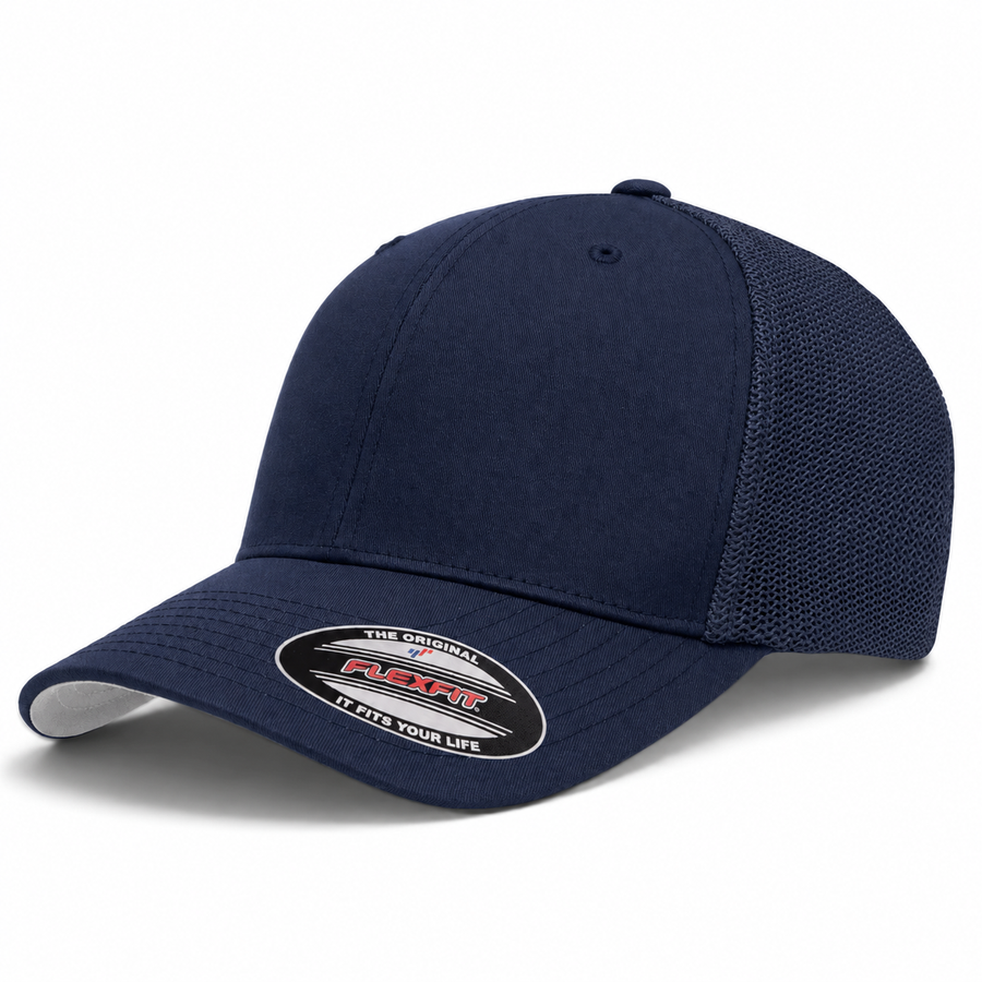 Flexfit Premium Blank Stretch Fit Trucker Baseball Cap - Deep Ocean