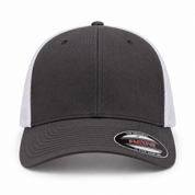 Flexfit Premium Blank Stretch Fit Trucker Baseball Cap - Charcoal/White