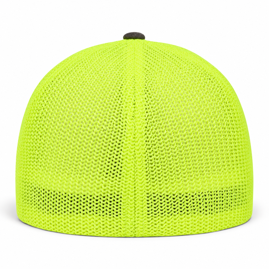 Flexfit Premium Blank Stretch Fit Trucker Baseball Cap - Charcoal/Neon