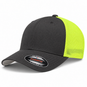 Flexfit Premium Blank Stretch Fit Trucker Baseball Cap - Charcoal/Neon