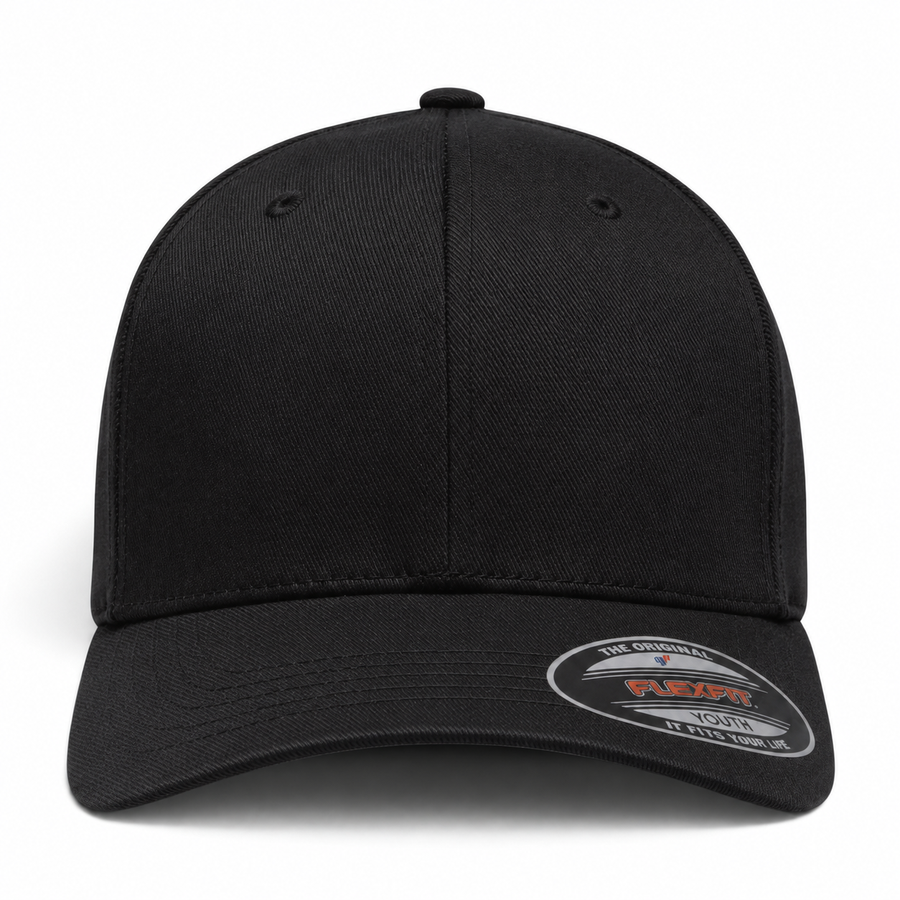 Flexfit Youth Premium Blank Stretch Fit Baseball Cap - Obsidian Black