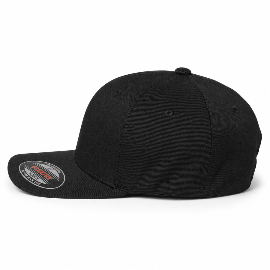 Flexfit Youth Premium Blank Stretch Fit Baseball Cap - Obsidian Black