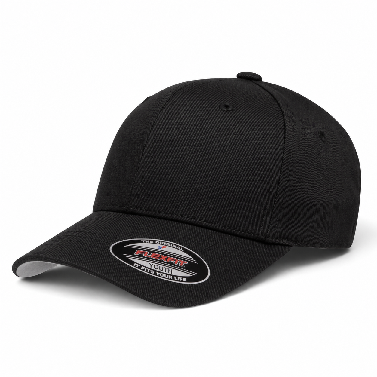 Flexfit Youth Premium Blank Stretch Fit Baseball Cap - Obsidian Black