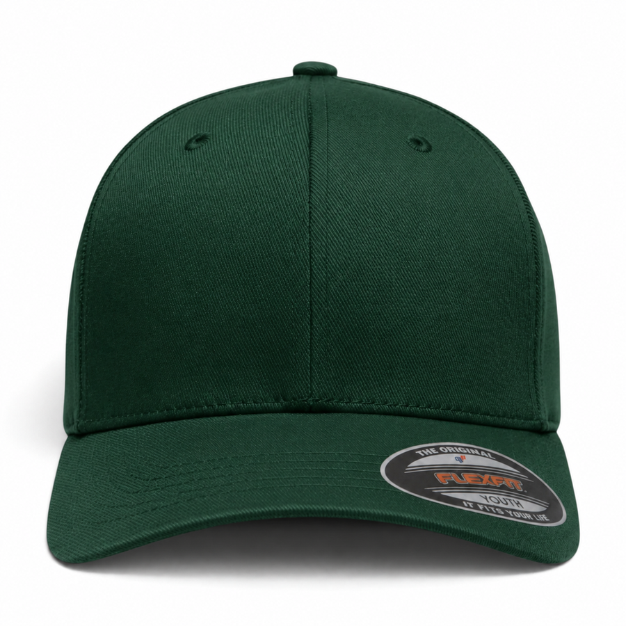 Flexfit Youth Premium Blank Stretch Fit Baseball Cap - Forest Green