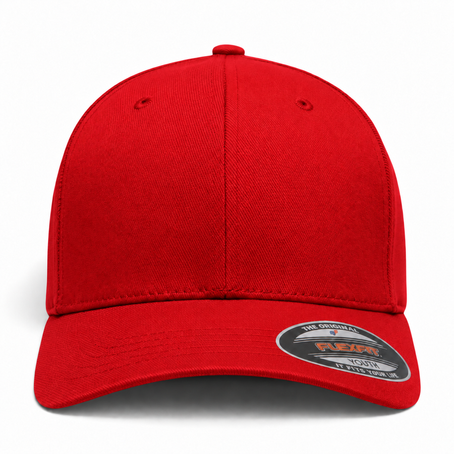 Flexfit Youth Premium Blank Stretch Fit Baseball Cap - Rosso Red