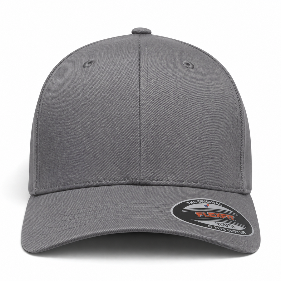 Flexfit Youth Premium Blank Stretch Fit Baseball Cap - Stone Gray