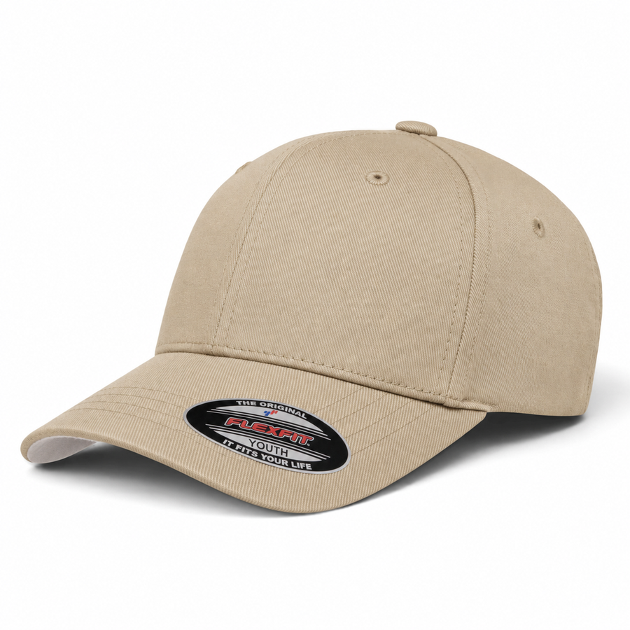 Flexfit Youth Premium Blank Stretch Fit Baseball Cap - Sand Tan