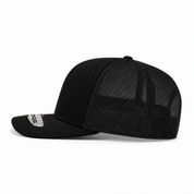 Pit Bull Cambridge PB222 Blank 6-Panel Mesh Trucker Adjustable Snapback Hat - Black/Black - Product Image