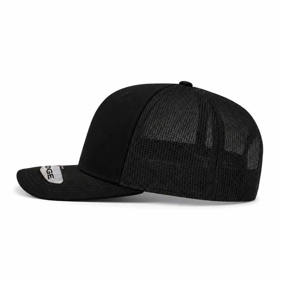 Pit Bull Cambridge PB222 Blank 6-Panel Mesh Trucker Adjustable Snapback Hat - Black/Black - Product Image