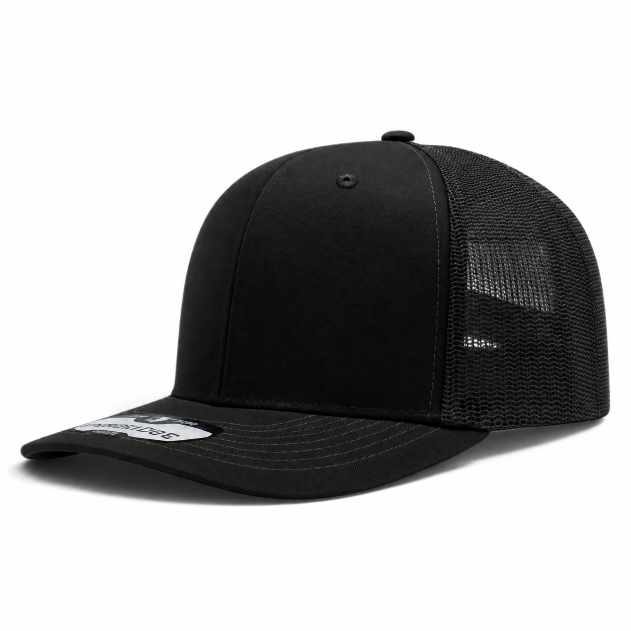 Pit Bull Cambridge PB222 Blank 6-Panel Mesh Trucker Adjustable Snapback Hat - Black/Black - Product Image