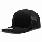 Pit Bull Cambridge PB222 Blank 6-Panel Mesh Trucker Adjustable Snapback Hat - Black/Black - Product Image