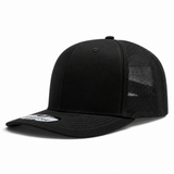 Pit Bull Cambridge PB222 Blank 6-Panel Mesh Trucker Adjustable Snapback Hat - Black/Black