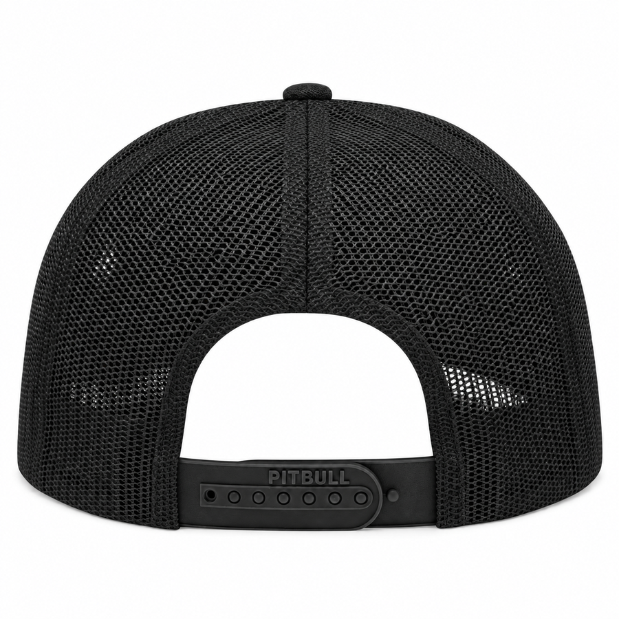 Pit Bull Cambridge PB222 Blank 6-Panel Mesh Trucker Adjustable Snapback Hat - Black/Black - Product Image
