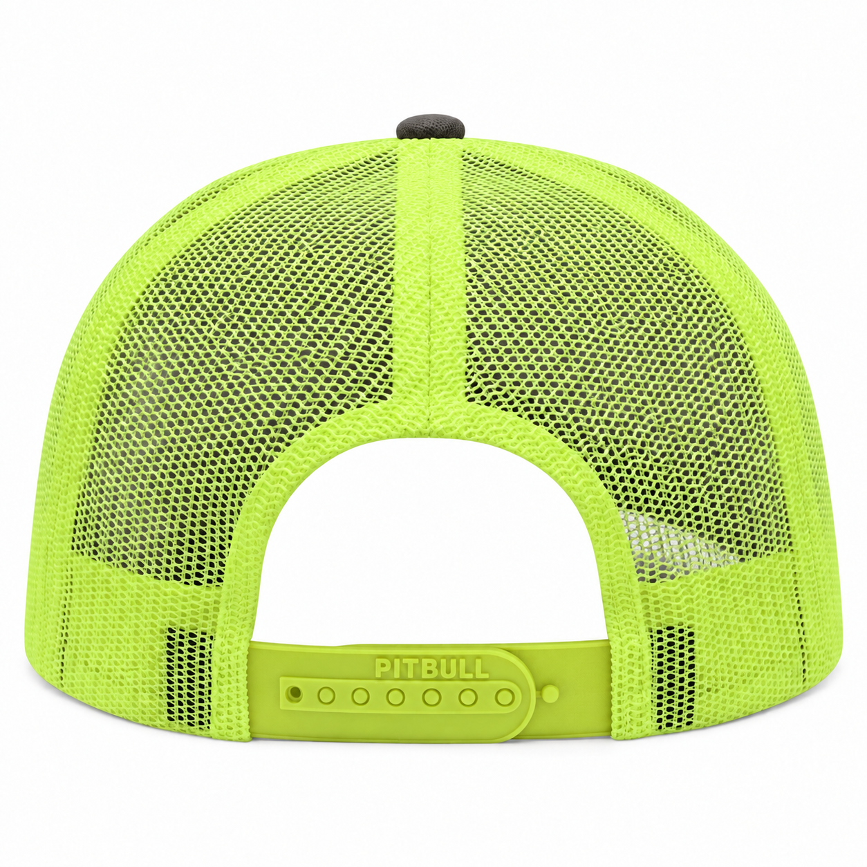 Pit Bull Cambridge PB222 Blank 6-Panel Mesh Trucker Adjustable Snapback Hat - Charcoal/Highlighter - Product Image