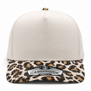 Pit Bull Cambridge PB273 Blank 5-Panel High Frame Adjustable Snapback Hat - Natural/Cheetah - Product Image