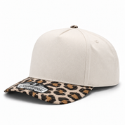 Pit Bull Cambridge PB273 Blank 5-Panel High Frame Adjustable Snapback Hat - Natural/Cheetah - Product Image