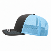 Pit Bull Cambridge PB222 Blank 6-Panel Mesh Trucker Adjustable Snapback Hat - Charcoal/Glacier - Product Image