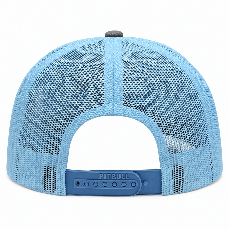 Pit Bull Cambridge PB222 Blank 6-Panel Mesh Trucker Adjustable Snapback Hat - Charcoal/Glacier - Product Image