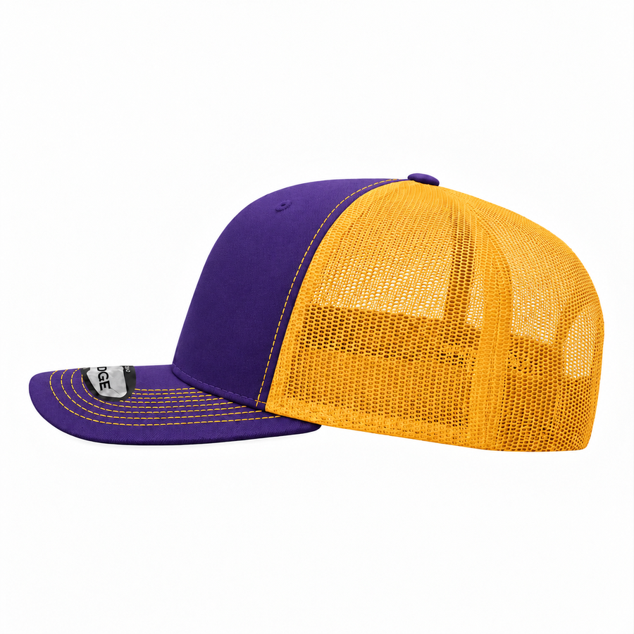 Pit Bull Cambridge PB222 Blank 6-Panel Mesh Trucker Adjustable Snapback Hat - Violet/Gold - Product Image