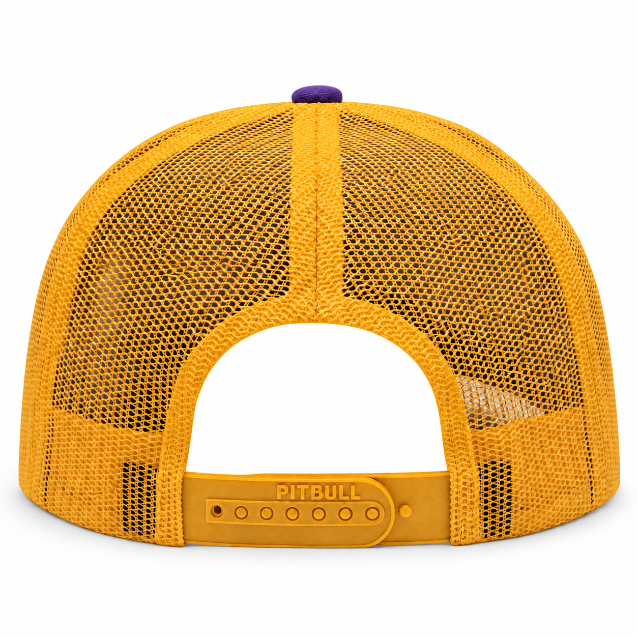 Pit Bull Cambridge PB222 Blank 6-Panel Mesh Trucker Adjustable Snapback Hat - Violet/Gold - Product Image