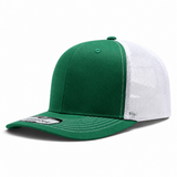 Pit Bull Cambridge PB222 Blank 6-Panel Mesh Trucker Adjustable Snapback Hat - Kelly/White