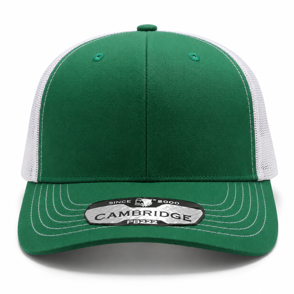 Pit Bull Cambridge PB222 Blank 6-Panel Mesh Trucker Adjustable Snapback Hat - Kelly/White