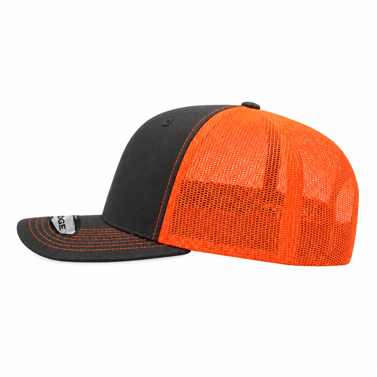 Pit Bull Cambridge PB222 Blank 6-Panel Mesh Trucker Adjustable Snapback Hat - Charcoal/Orange