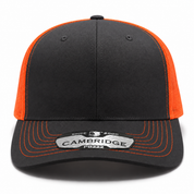 Pit Bull Cambridge PB222 Blank 6-Panel Mesh Trucker Adjustable Snapback Hat - Charcoal/Orange