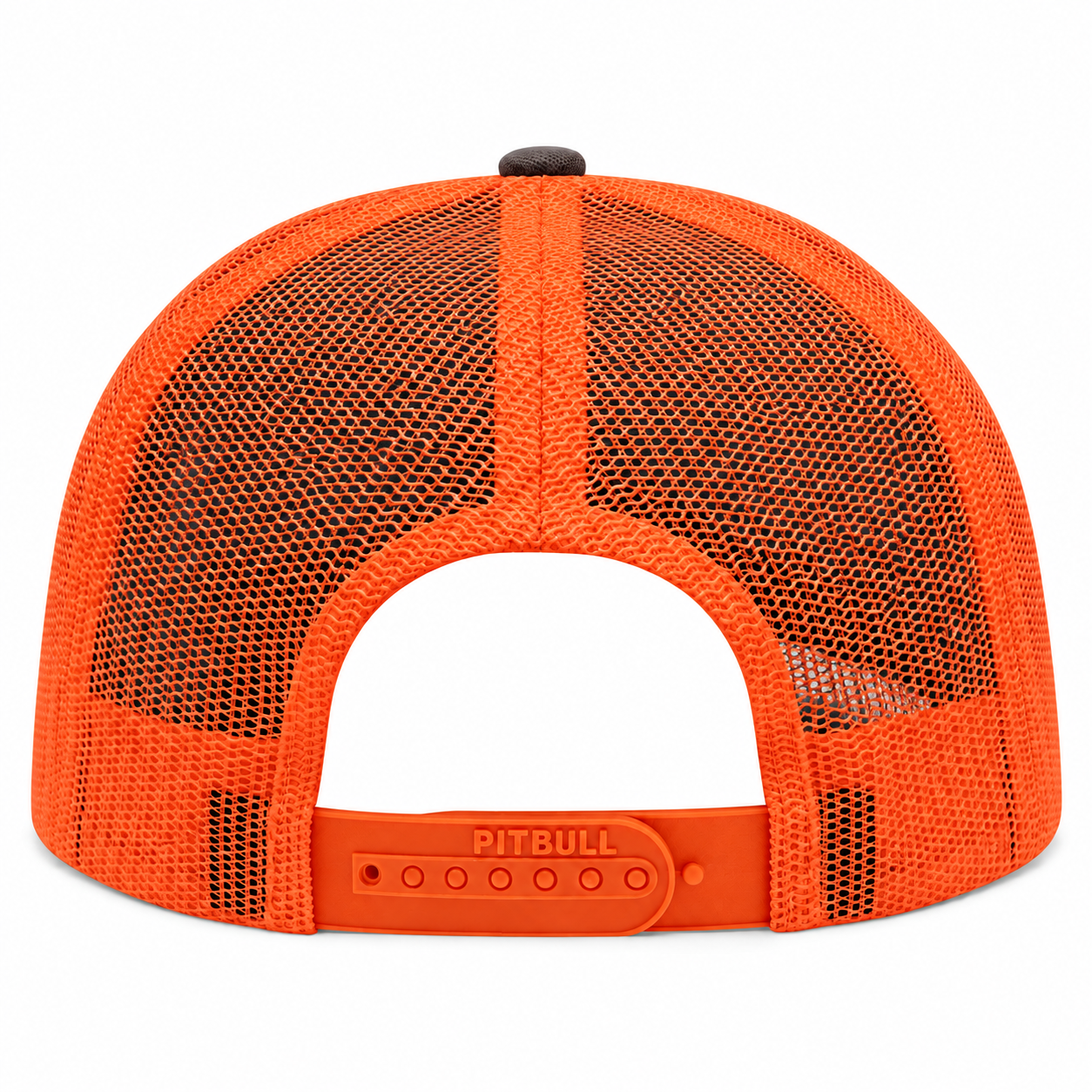 Pit Bull Cambridge PB222 Blank 6-Panel Mesh Trucker Adjustable Snapback Hat - Charcoal/Orange