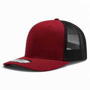 Pit Bull Cambridge PB222 Blank 6-Panel Mesh Trucker Adjustable Snapback Hat - Wine/Obsidian