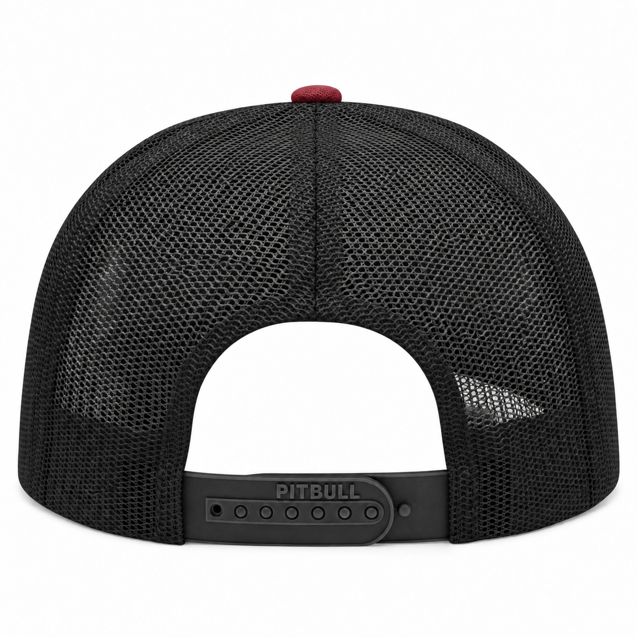 Pit Bull Cambridge PB222 Blank 6-Panel Mesh Trucker Adjustable Snapback Hat - Wine/Obsidian