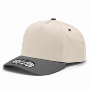 Pit Bull Cambridge PB274 Blank 5-Panel High Frame Adjustable Snapback Hat - Creme/Gray