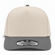 Pit Bull Cambridge PB274 Blank 5-Panel High Frame Adjustable Snapback Hat - Creme/Gray