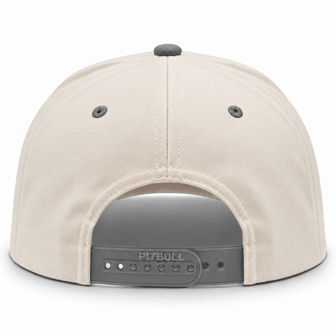 Pit Bull Cambridge PB274 Blank 5-Panel High Frame Adjustable Snapback Hat - Creme/Gray - Product Image
