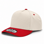 Pit Bull Cambridge PB274 Blank 5-Panel High Frame Adjustable Snapback Hat - Creme/Red