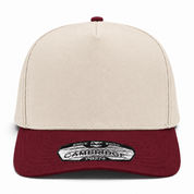 Pit Bull Cambridge PB274 Blank 5-Panel High Frame Adjustable Snapback Hat - Creme/Dark Red