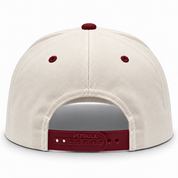 Pit Bull Cambridge PB274 Blank 5-Panel High Frame Adjustable Snapback Hat - Creme/Dark Red