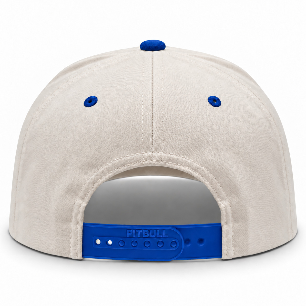 Pit Bull Cambridge PB274 Blank 5-Panel High Frame Adjustable Snapback Hat - Creme/Royal Blue