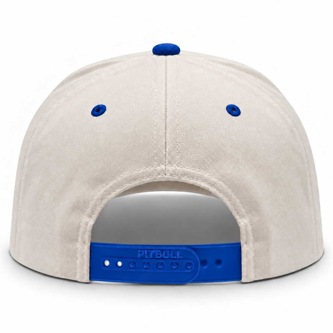 Pit Bull Cambridge PB274 Blank 5-Panel High Frame Adjustable Snapback Hat - Creme/Royal Blue - Product Image