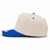 Pit Bull Cambridge PB274 Blank 5-Panel High Frame Adjustable Snapback Hat - Creme/Royal Blue