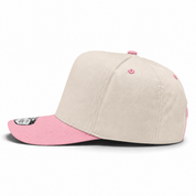 Pit Bull Cambridge PB274 Blank 5-Panel High Frame Adjustable Snapback Hat - Creme/Pink