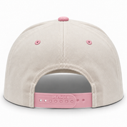 Pit Bull Cambridge PB274 Blank 5-Panel High Frame Adjustable Snapback Hat - Creme/Pink