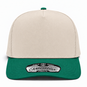 Pit Bull Cambridge PB274 Blank 5-Panel High Frame Adjustable Snapback Hat - Creme/Kelly Green